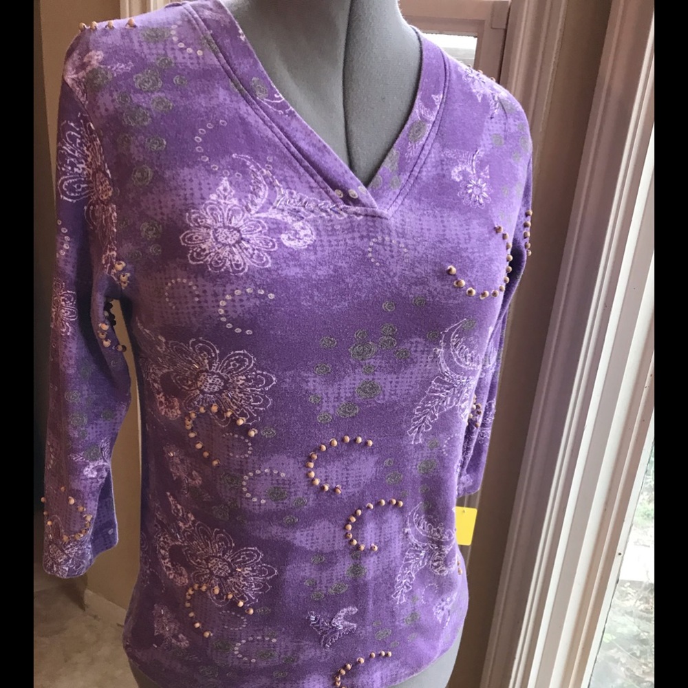 Appliquéd Trim, Purple Top